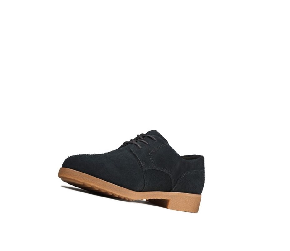Clarks Griffin Lane Wildleder Weite Fit Lederschuhe Damen Schwarz | BOGK29064