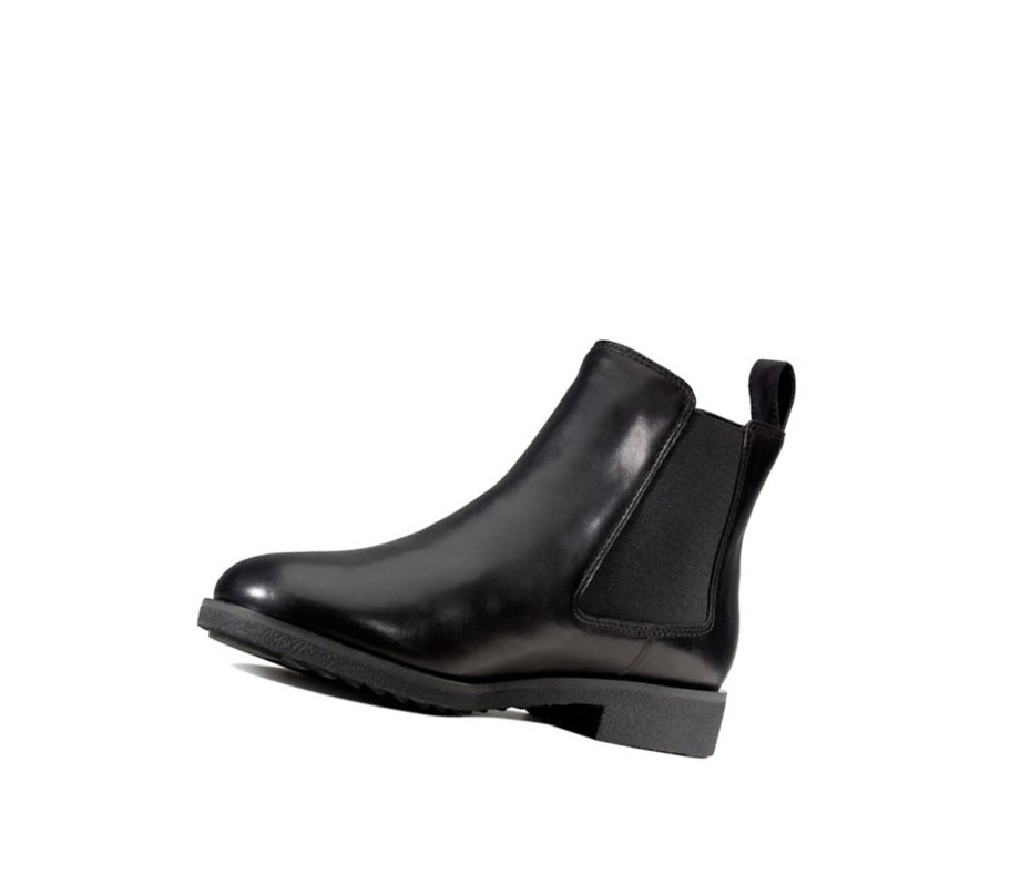 Clarks Griffin Plaza Leder Chelsea Boots Damen Schwarz | RDWN95830