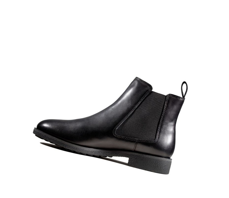 Clarks Griffin Plaza Leder Chelsea Boots Damen Schwarz | RDWN95830