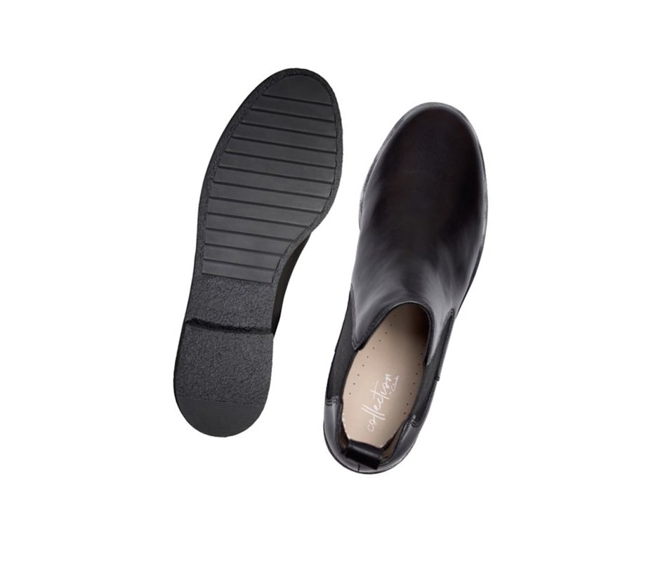 Clarks Griffin Plaza Leder Chelsea Boots Damen Schwarz | RDWN95830
