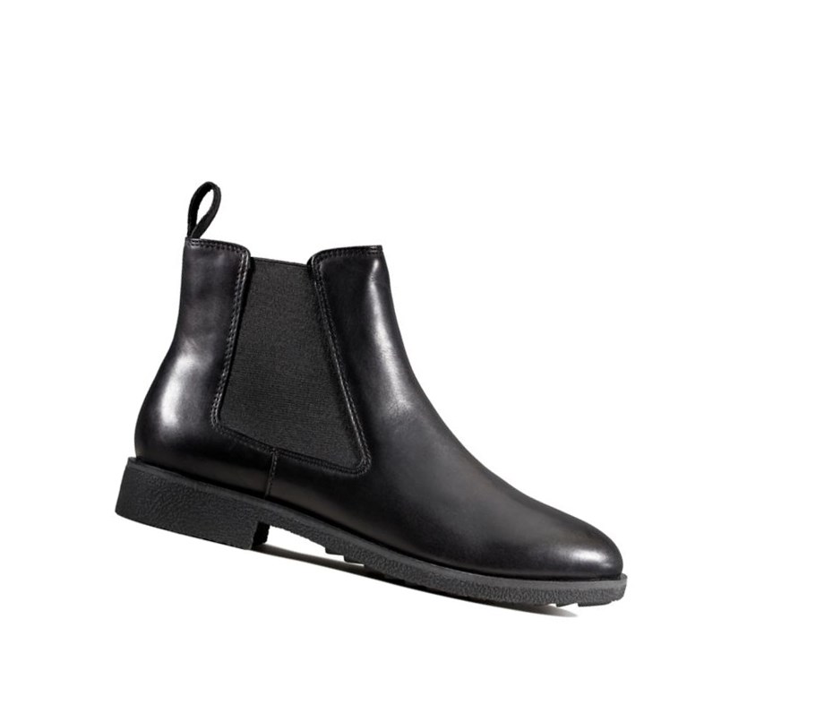 Clarks Griffin Plaza Leder Chelsea Boots Damen Schwarz | RDWN95830