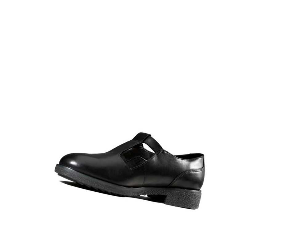 Clarks Griffin Town Leder Lederschuhe Damen Schwarz | LPFZ19630