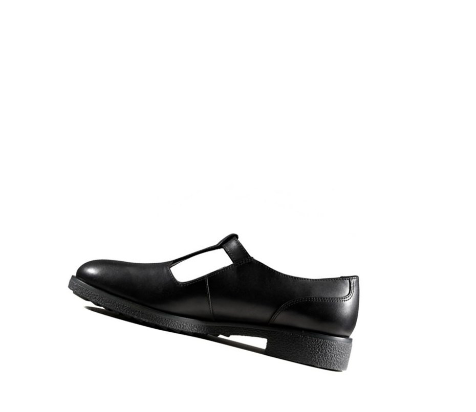 Clarks Griffin Town Leder Lederschuhe Damen Schwarz | LPFZ19630
