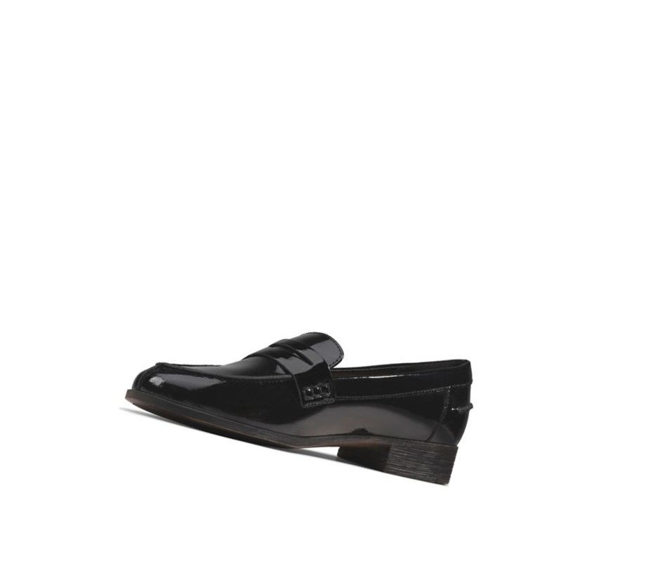 Clarks Hamble Lack Leder Loafers Damen Schwarz | WYPN09682