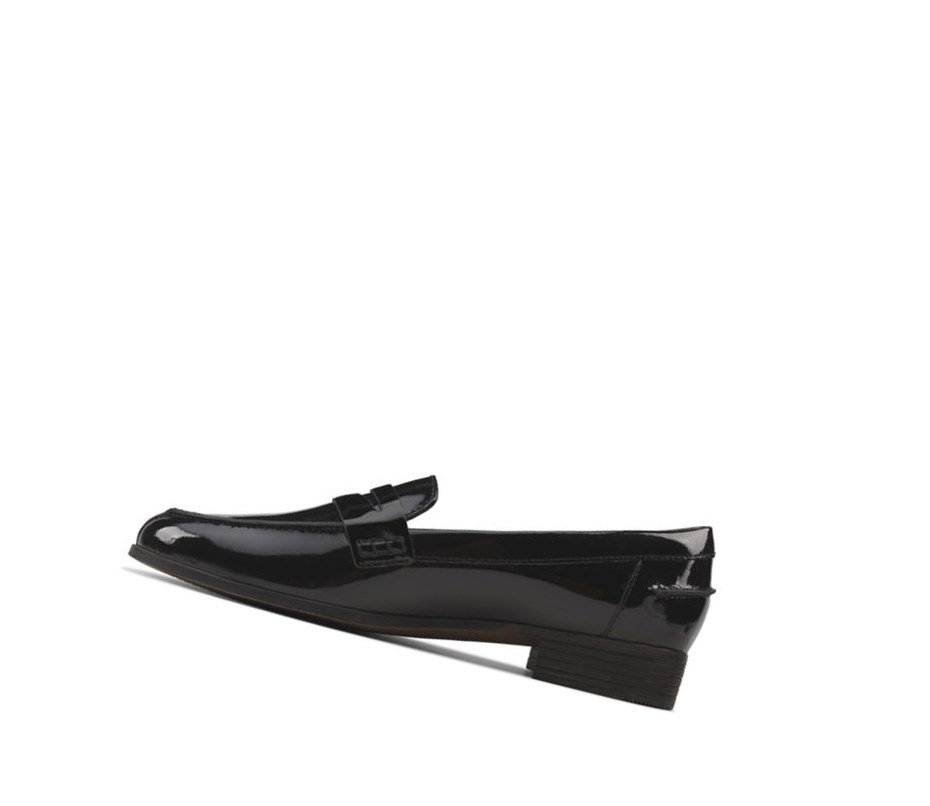 Clarks Hamble Lack Leder Loafers Damen Schwarz | WYPN09682