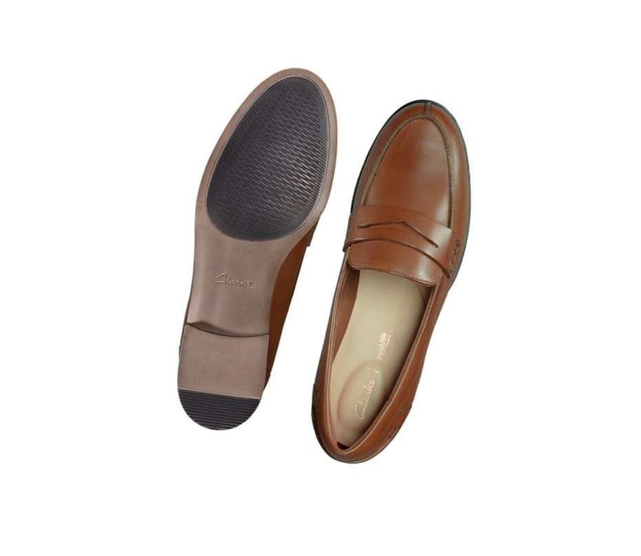 Clarks Hamble Leder Loafers Damen Braun | EMJU60458