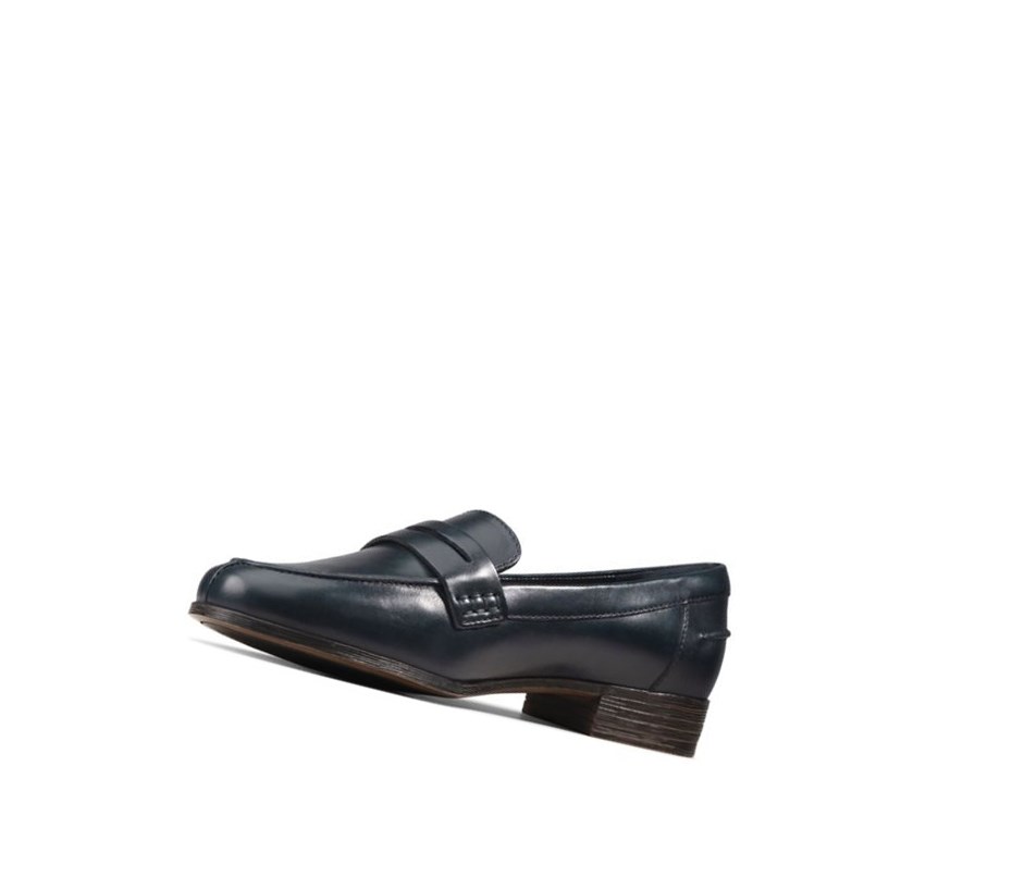 Clarks Hamble Leder Loafers Damen Navy | EUFN15420