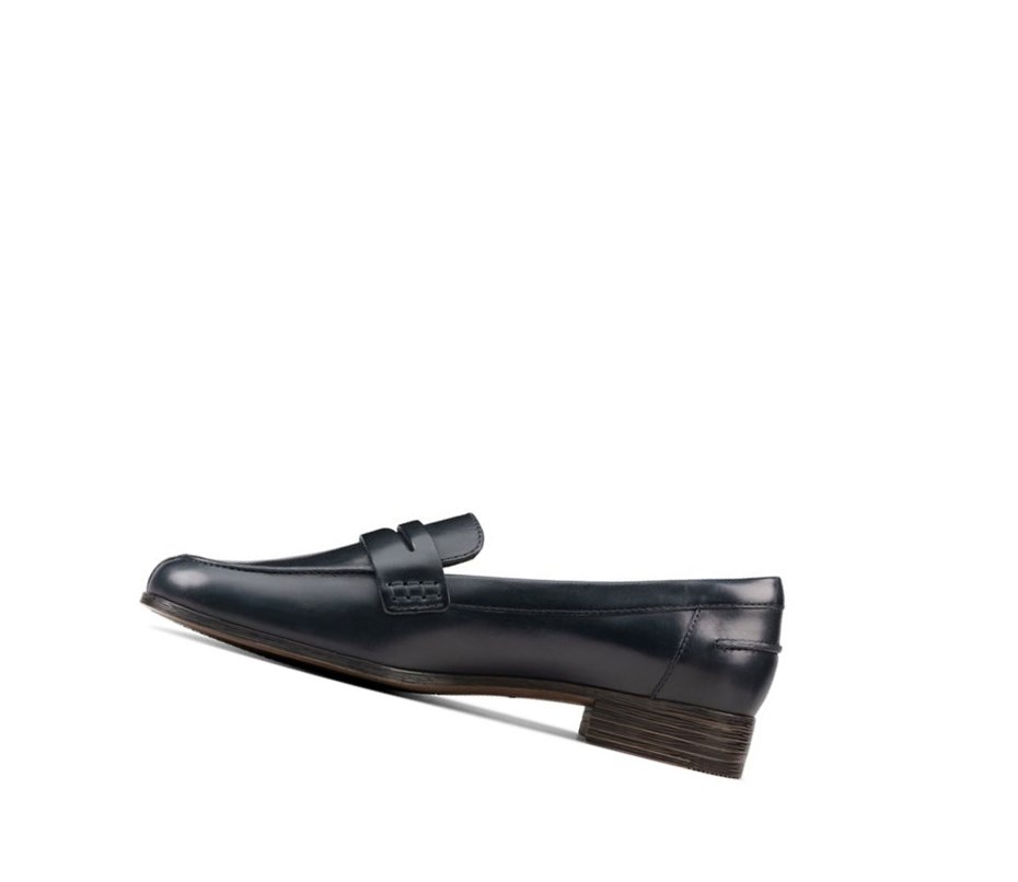 Clarks Hamble Leder Loafers Damen Navy | EUFN15420