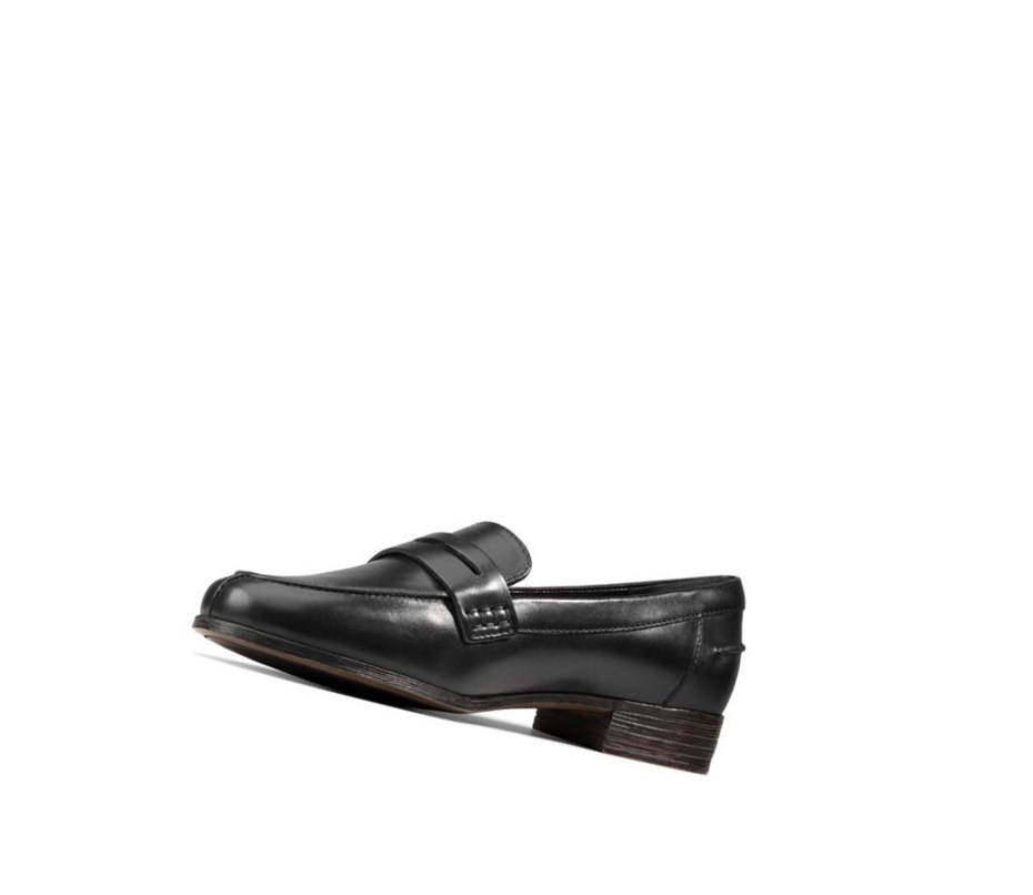 Clarks Hamble Leder Loafers Damen Schwarz | VEMP26903