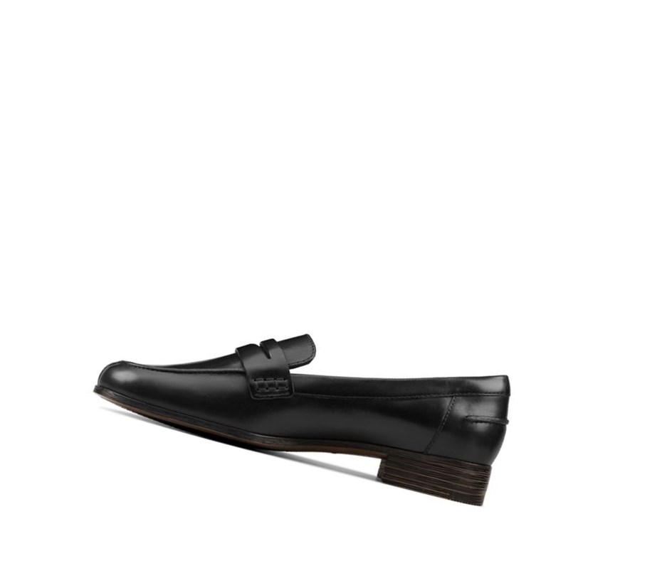 Clarks Hamble Leder Loafers Damen Schwarz | VEMP26903