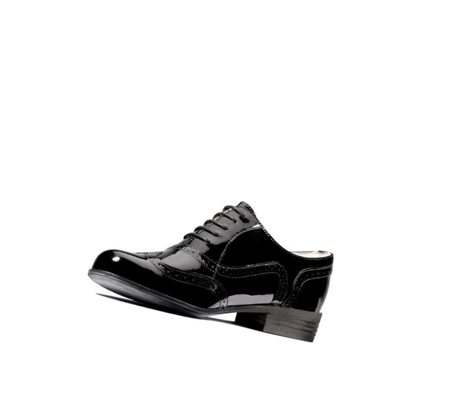 Clarks Hamble Oak Lack Freizeitschuhe Damen Schwarz | FRGA19406
