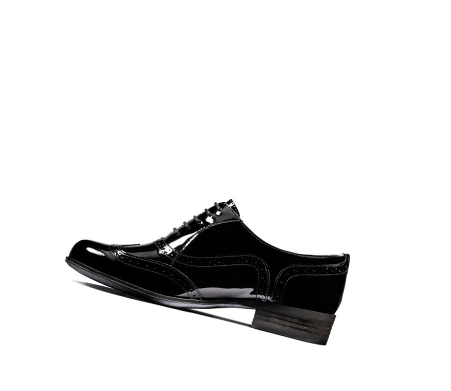 Clarks Hamble Oak Lack Freizeitschuhe Damen Schwarz | FRGA19406