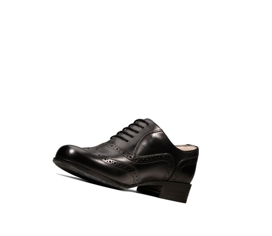 Clarks Hamble Oak Leder Schnürschuhe Damen Schwarz | GSNX49218