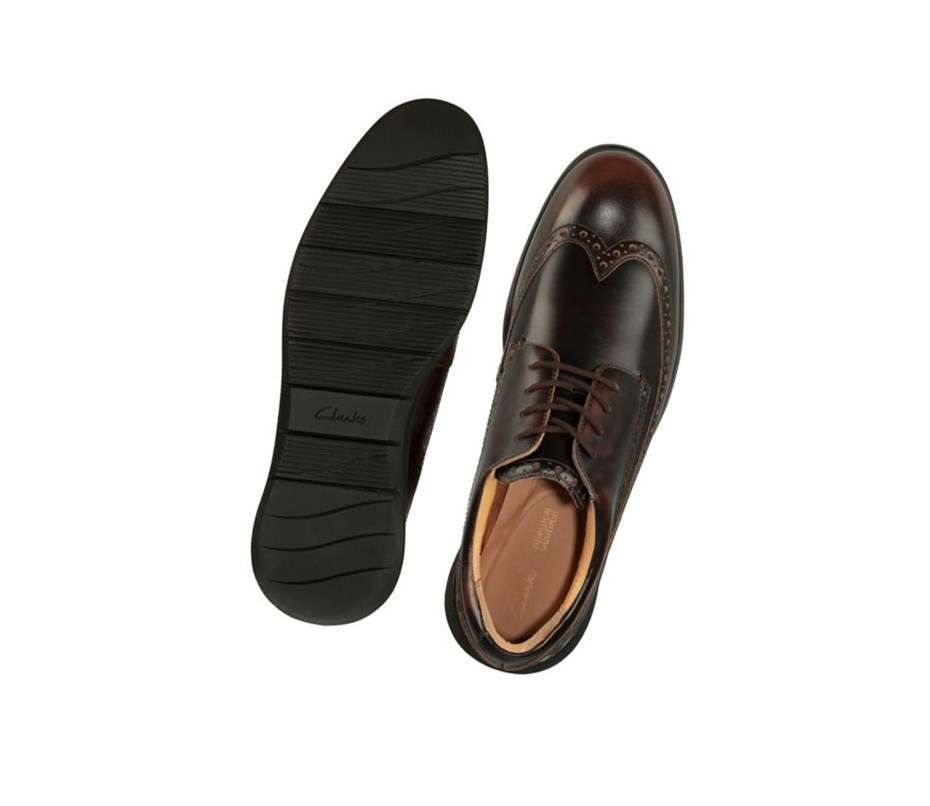 Clarks Helston Limit Leder Brogues Herren Dunkelbraun | IUKE29381