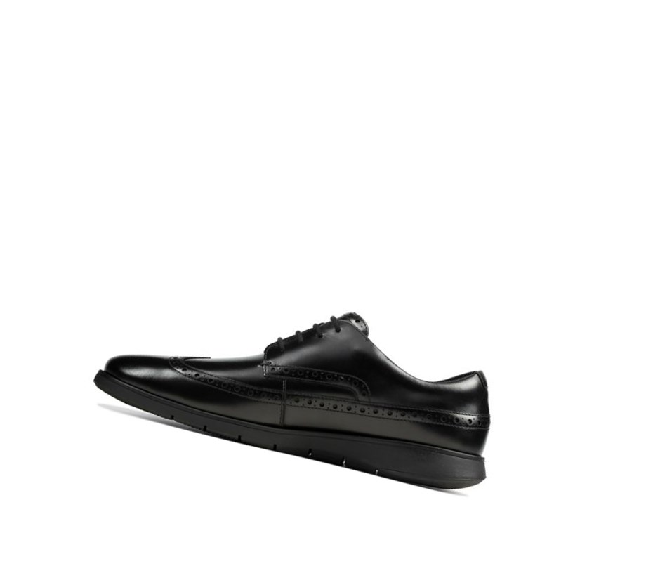 Clarks Helston Limit Leder Lederschuhe Herren Schwarz | SJDO13724