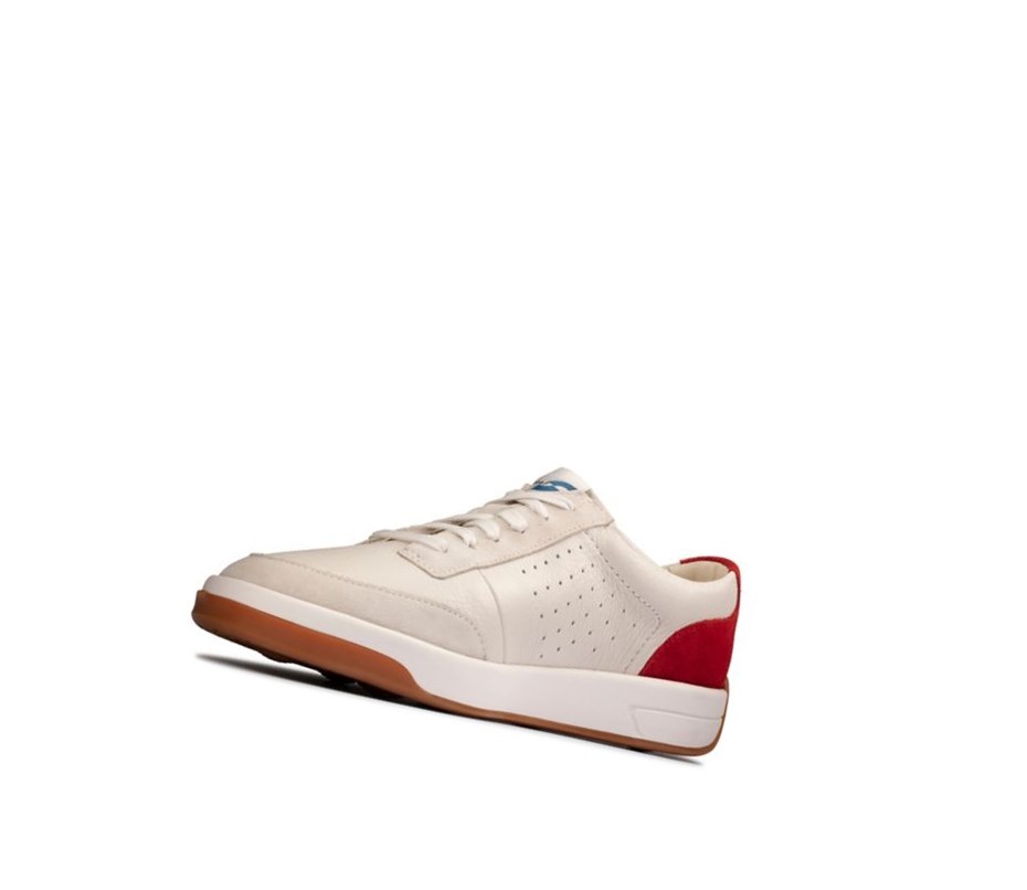 Clarks Hero Air Spitze Freizeitschuhe Herren Weiß Rot | AWEF28374
