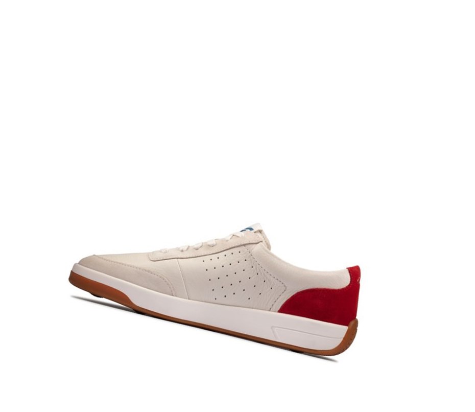 Clarks Hero Air Spitze Freizeitschuhe Herren Weiß Rot | AWEF28374