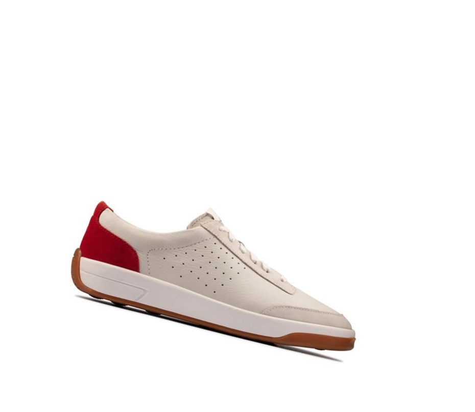 Clarks Hero Air Spitze Freizeitschuhe Herren Weiß Rot | AWEF28374