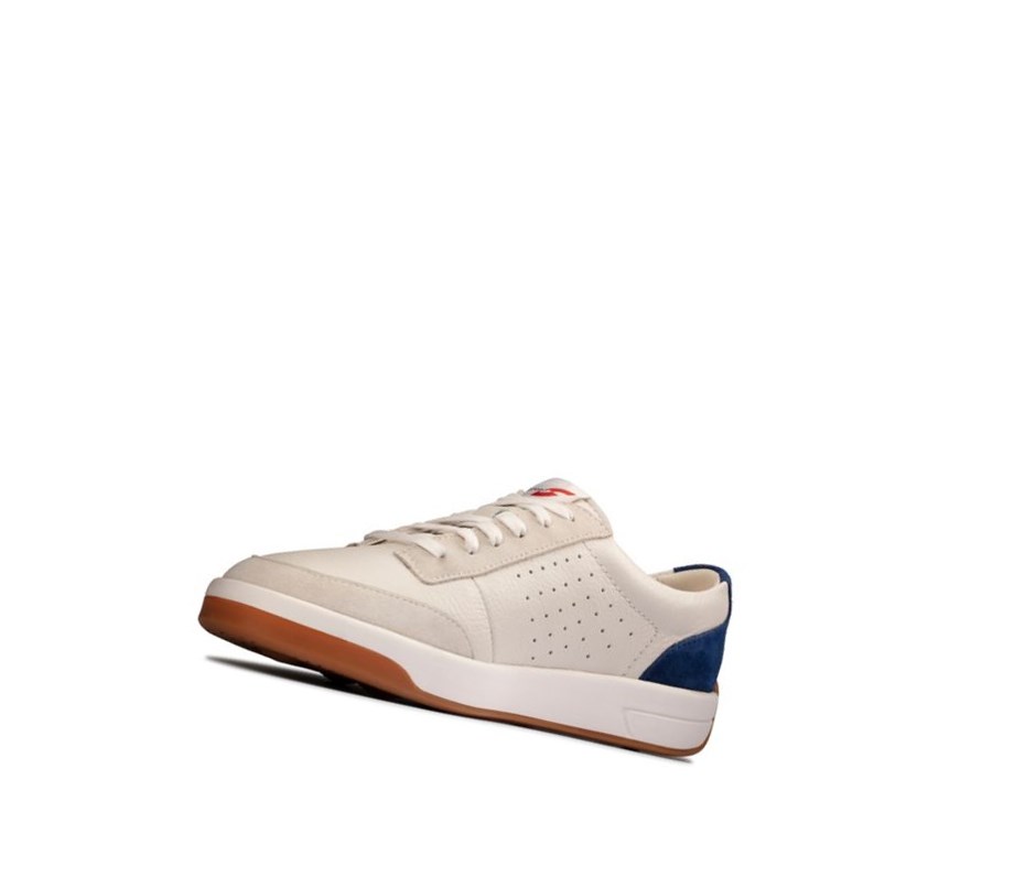 Clarks Hero Air Spitze Freizeitschuhe Herren Weiß Blau | HDGV32064