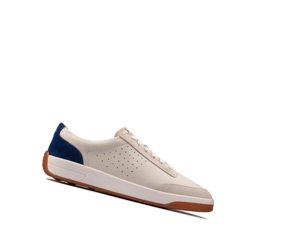 Clarks Hero Air Spitze Freizeitschuhe Herren Weiß Blau | HDGV32064