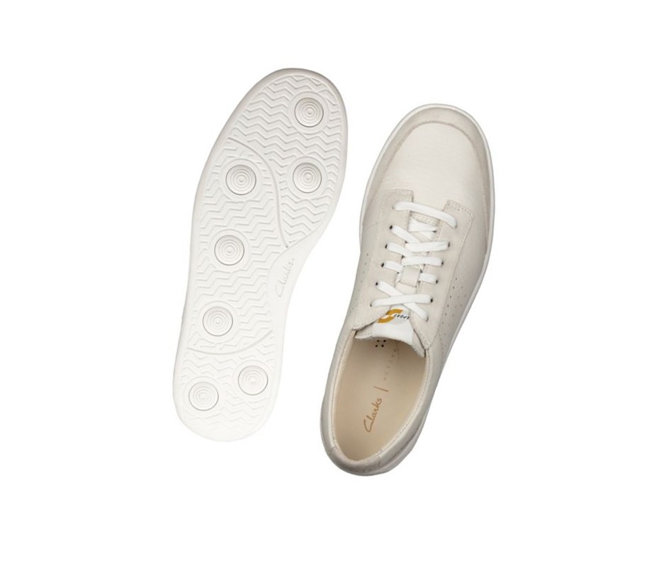 Clarks Hero Air Spitze Leder Lederschuhe Herren Weiß | XEMQ65910