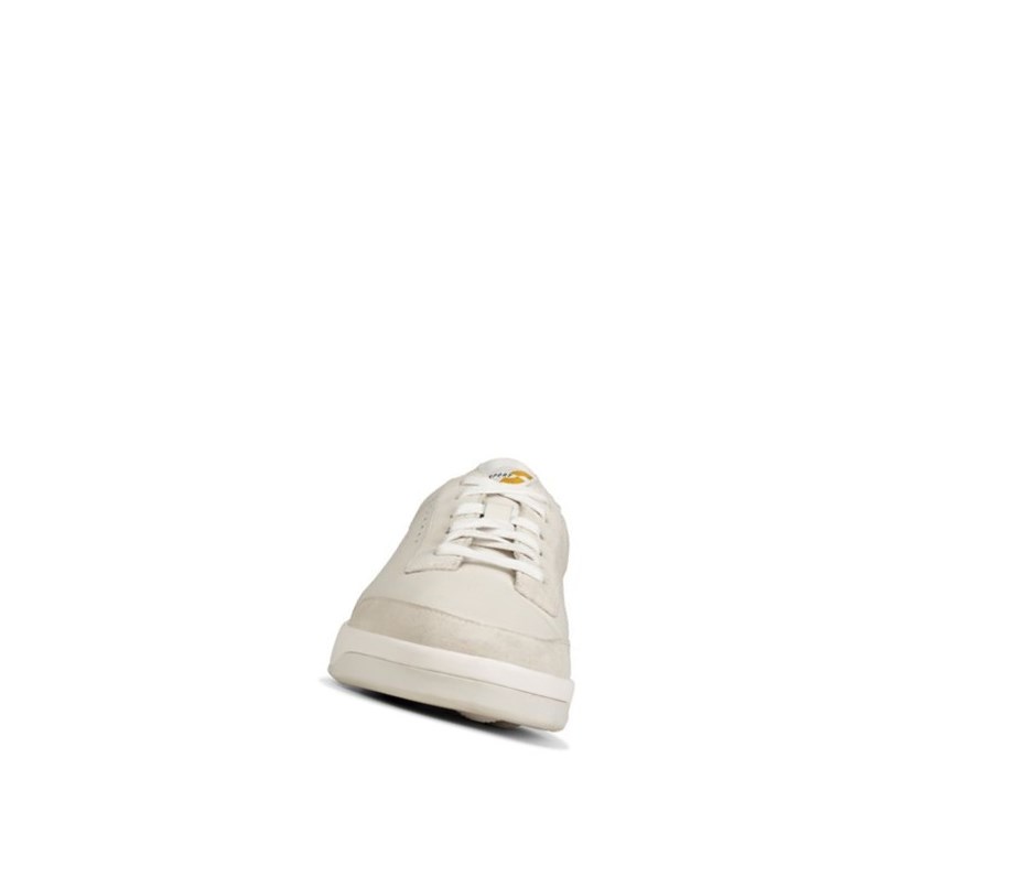 Clarks Hero Air Spitze Leder Lässige Turnschuhe Damen Weiß | DVAX85673