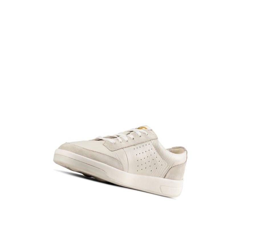 Clarks Hero Air Spitze Leder Lässige Turnschuhe Damen Weiß | DVAX85673