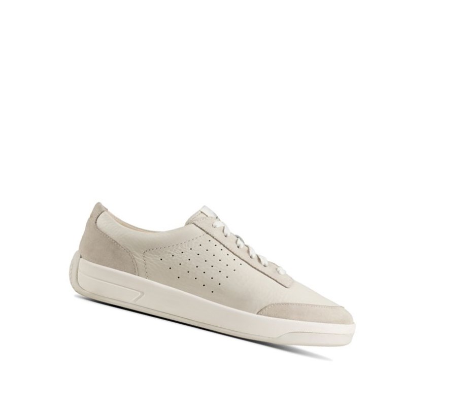 Clarks Hero Air Spitze Leder Lässige Turnschuhe Damen Weiß | DVAX85673