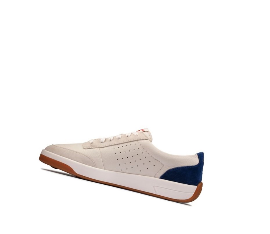 Clarks Hero Air Spitze Lässige Turnschuhe Herren Weiß Blau | QWHS27183