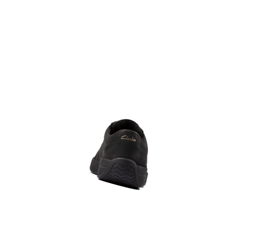 Clarks Hero Air Spitze Nubuck Flache Schuhe Damen Schwarz | ZJCS78631