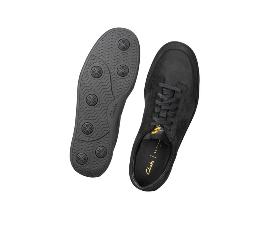 Clarks Hero Air Spitze Nubuck Freizeitschuhe Herren Schwarz | XIFZ08517
