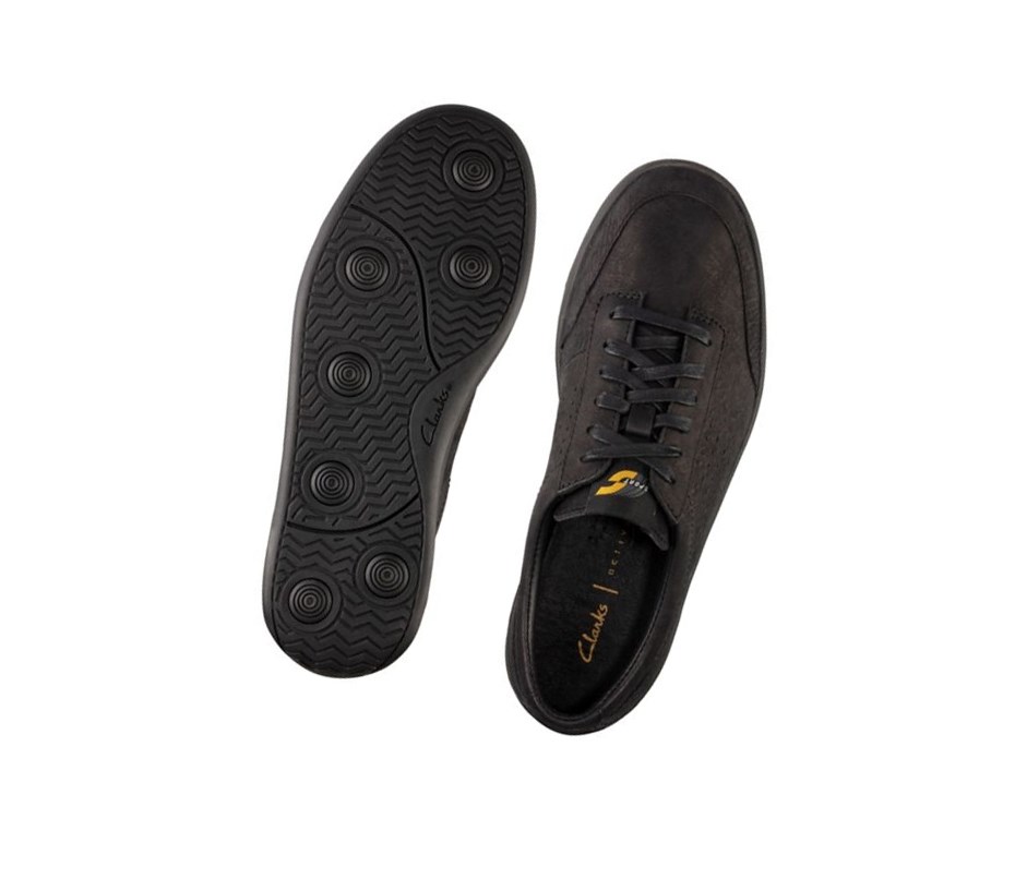Clarks Hero Air Spitze Nubuck Lässige Turnschuhe Damen Schwarz | MWET18962