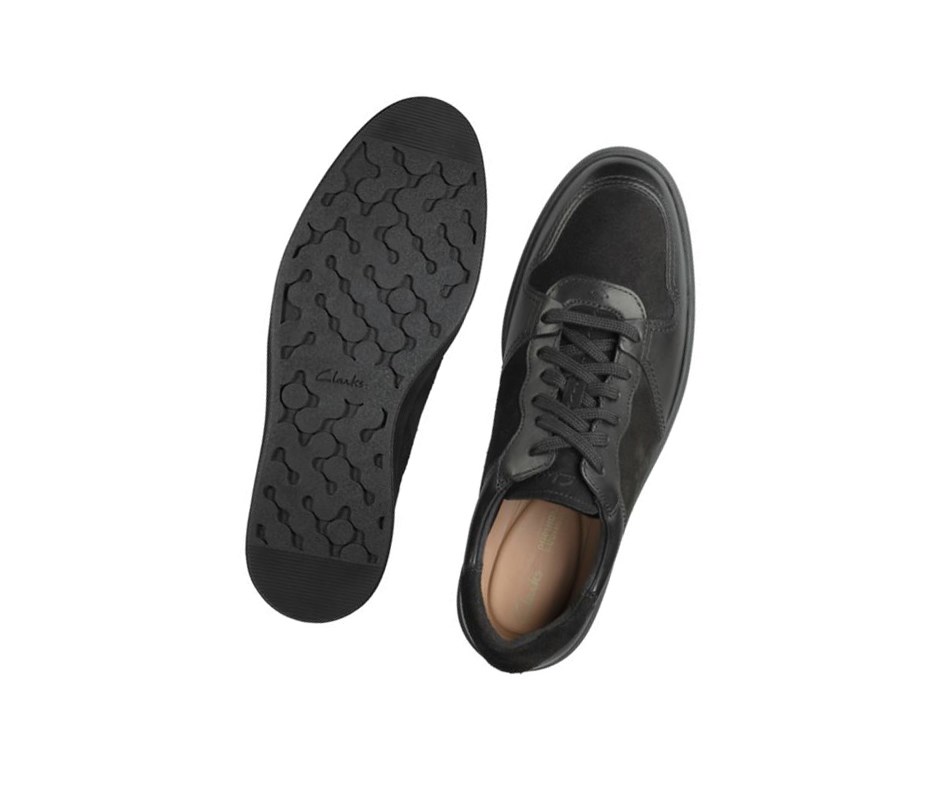 Clarks Hero Jump Wildleder Freizeitschuhe Herren Schwarz | KYEC29571