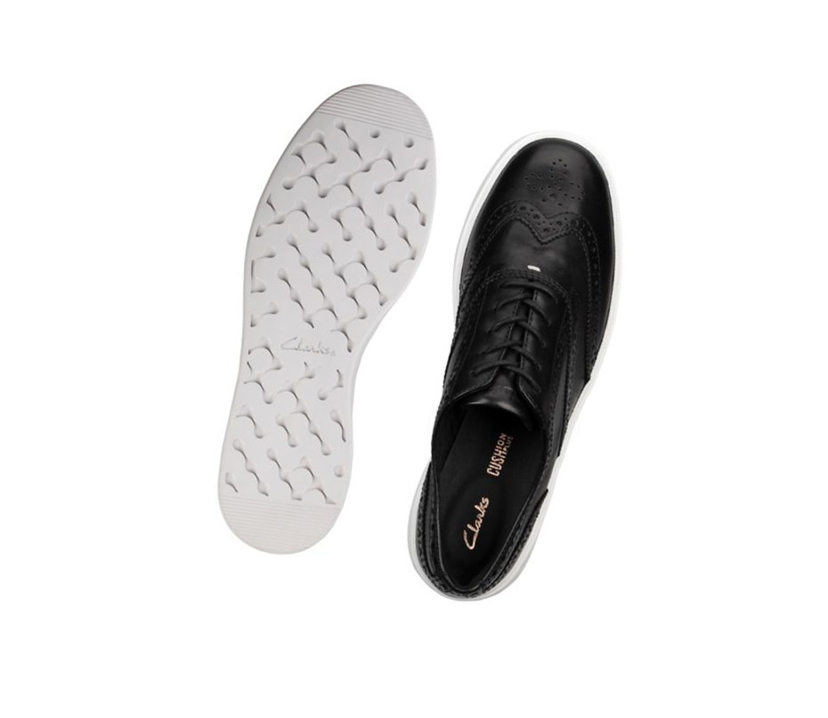 Clarks Hero Leder Lederschuhe Damen Schwarz | HWCD58479