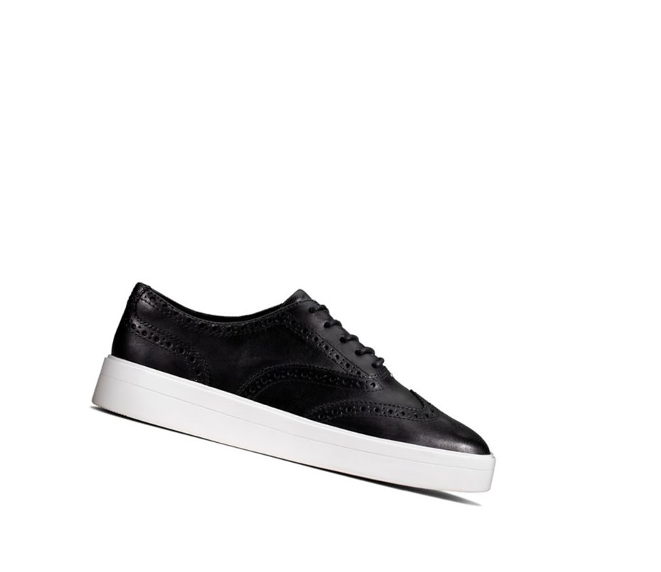 Clarks Hero Leder Lederschuhe Damen Schwarz | HWCD58479