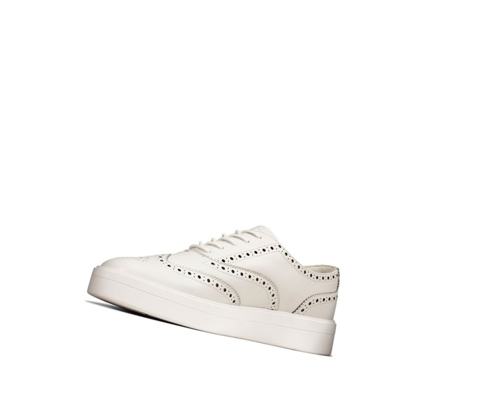 Clarks Hero Leder Lederschuhe Damen Weiß | HOZD47586