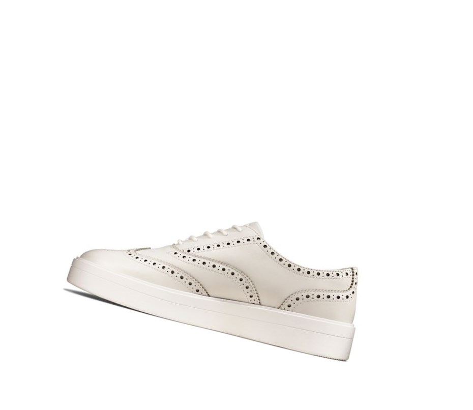 Clarks Hero Leder Lederschuhe Damen Weiß | HOZD47586