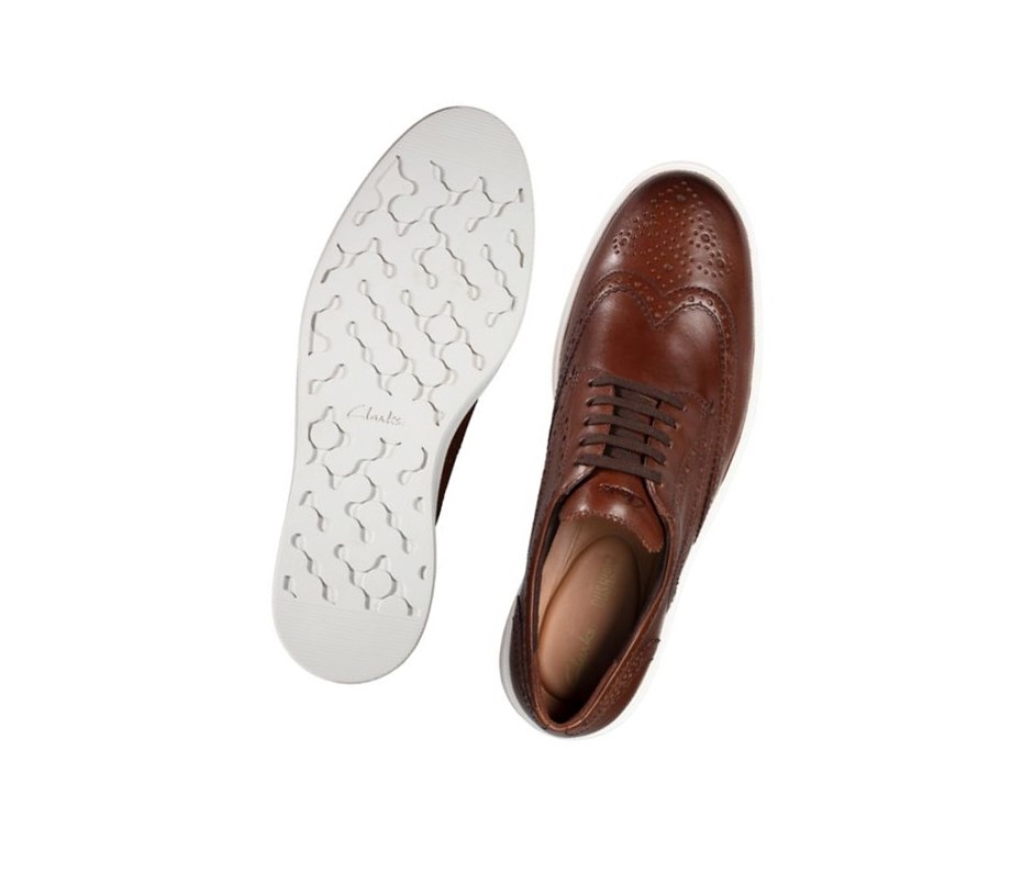 Clarks Hero Limit Leder Brogues Herren Braun | YPXR48732