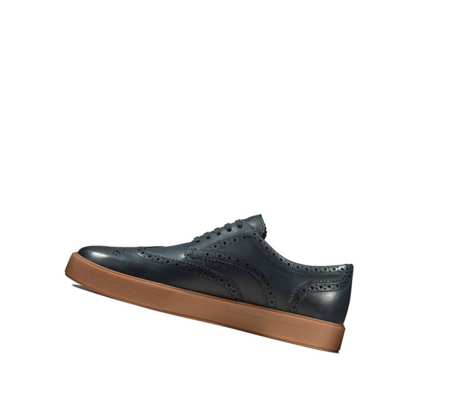 Clarks Hero Limit Leder Sneakers Herren Navy | JFLP39462