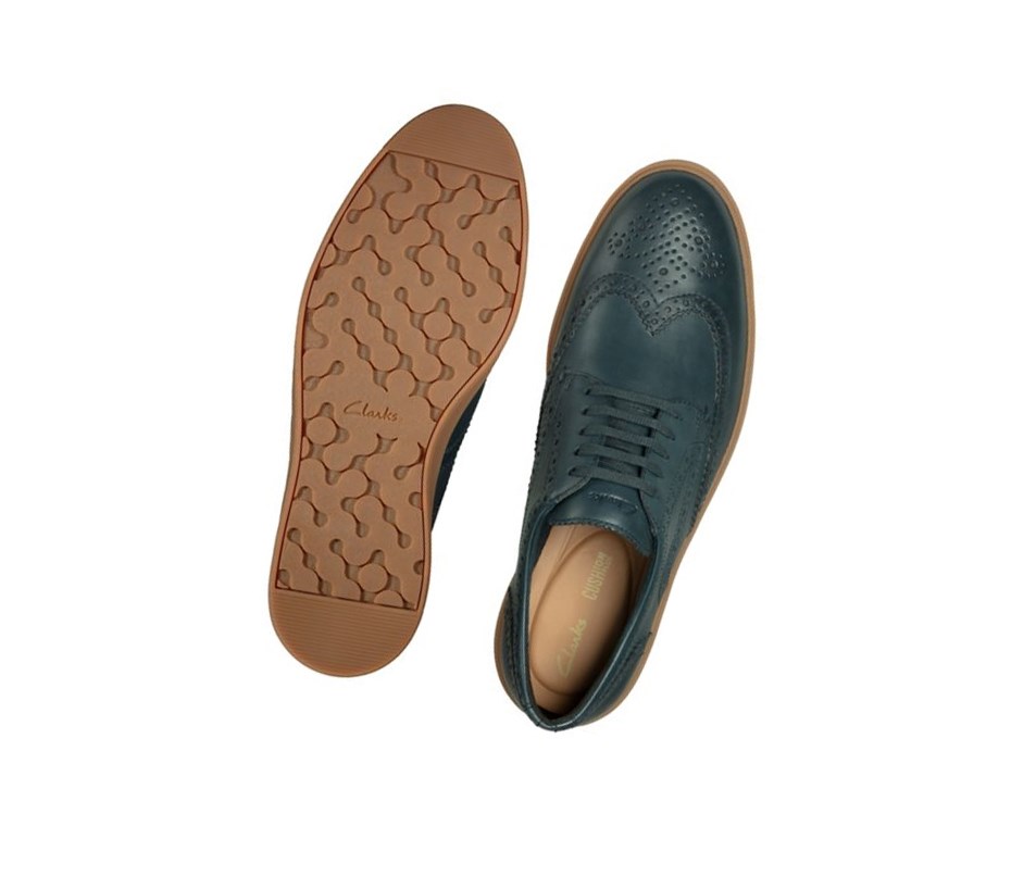 Clarks Hero Limit Leder Sneakers Herren Navy | JFLP39462