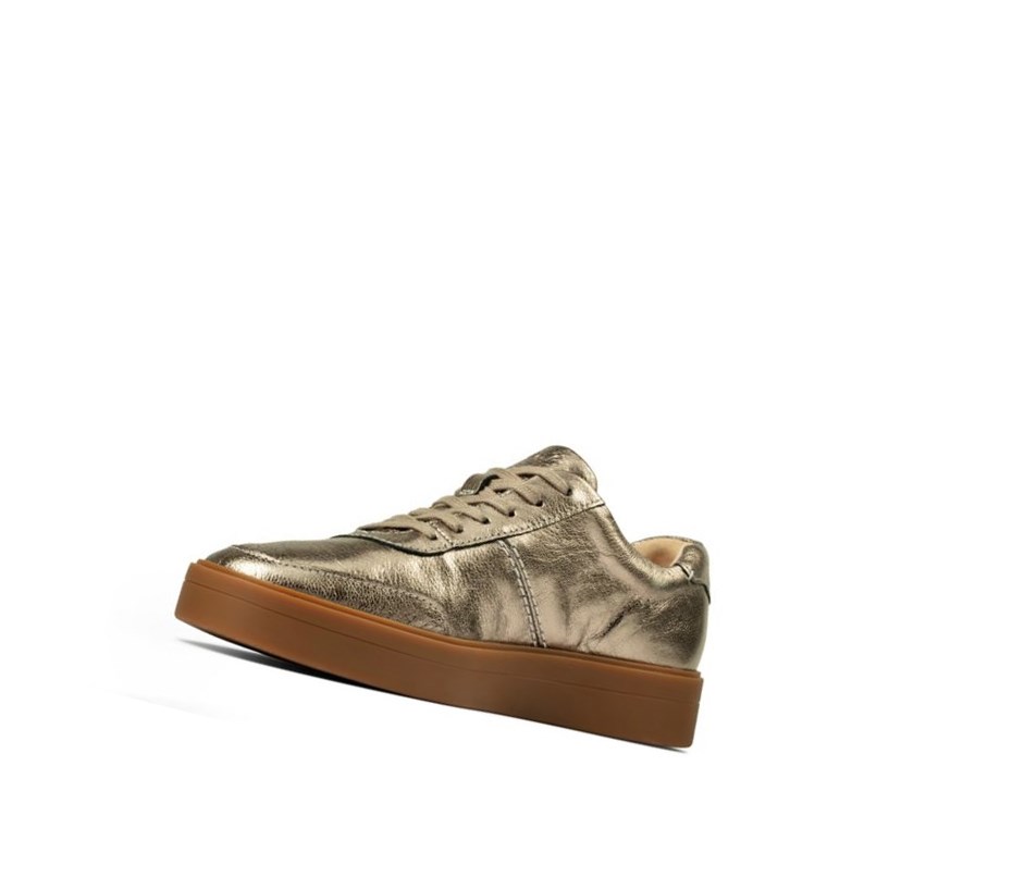 Clarks Hero Walk Leder Flache Schuhe Damen Gold | YVCK74218