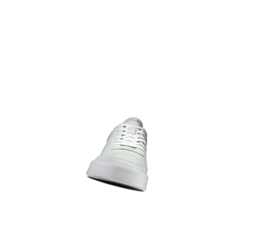 Clarks Hero Walk Spitze-ups Leder Flache Schuhe Damen Weiß | PQWY39102