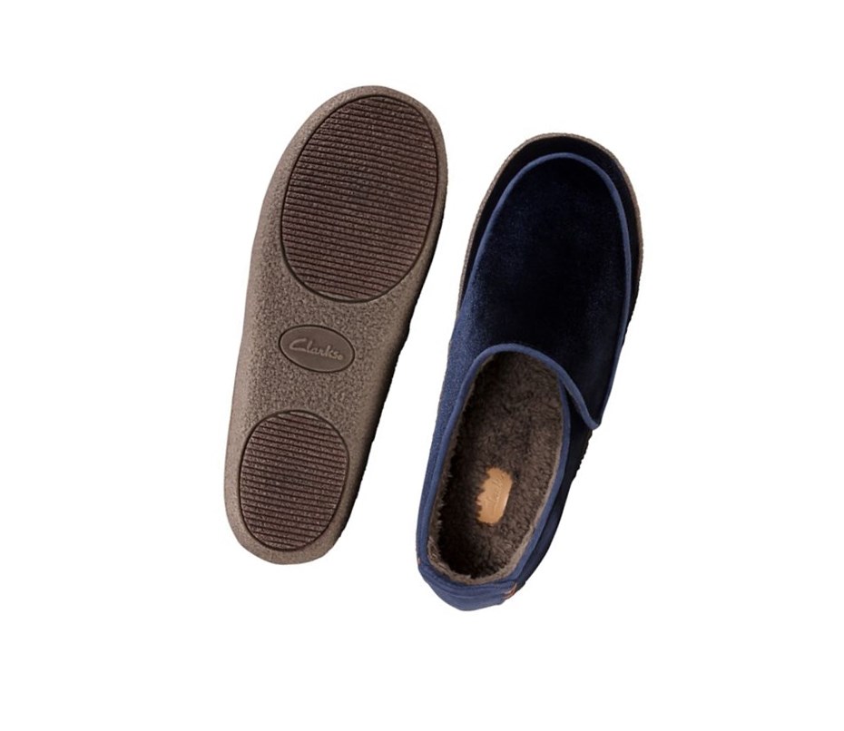 Clarks Home Charm Hausschuhe Damen Navy | KIBC42950