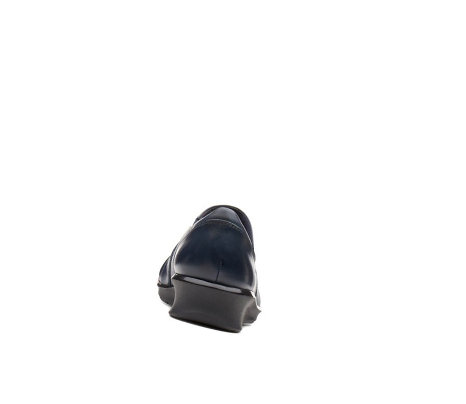 Clarks Hope Roxanne Leder Flache Schuhe Damen Navy | VCNX51204