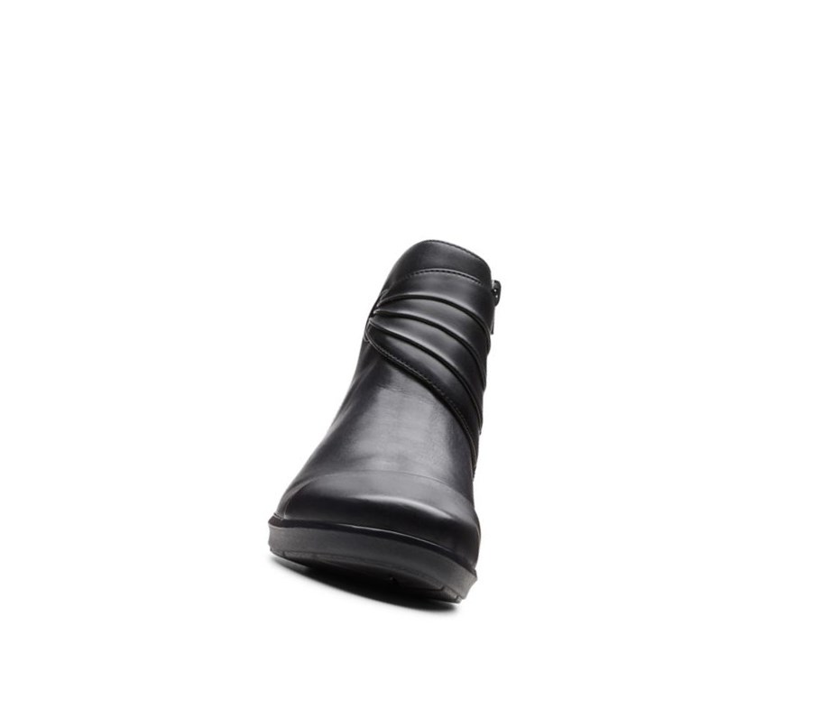 Clarks Hope Twirl Leder Stiefeletten Damen Schwarz | EQIT84651