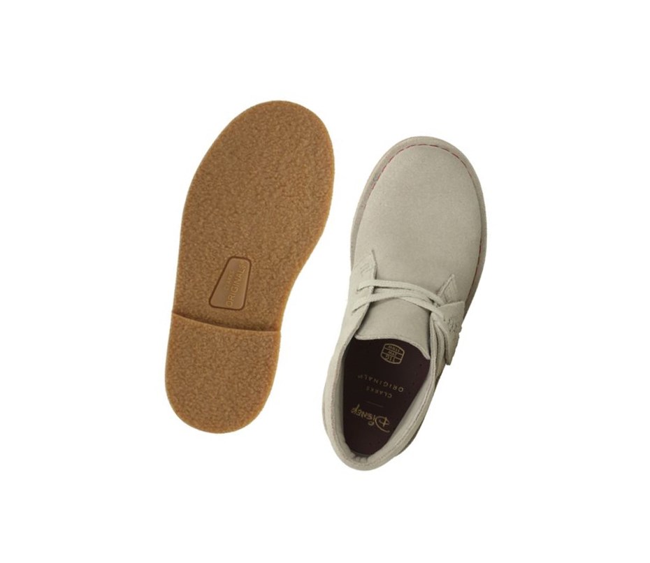 Clarks Iconic Embossed Wildleder Wüstenstiefel Jungen Beige | DAOW93850