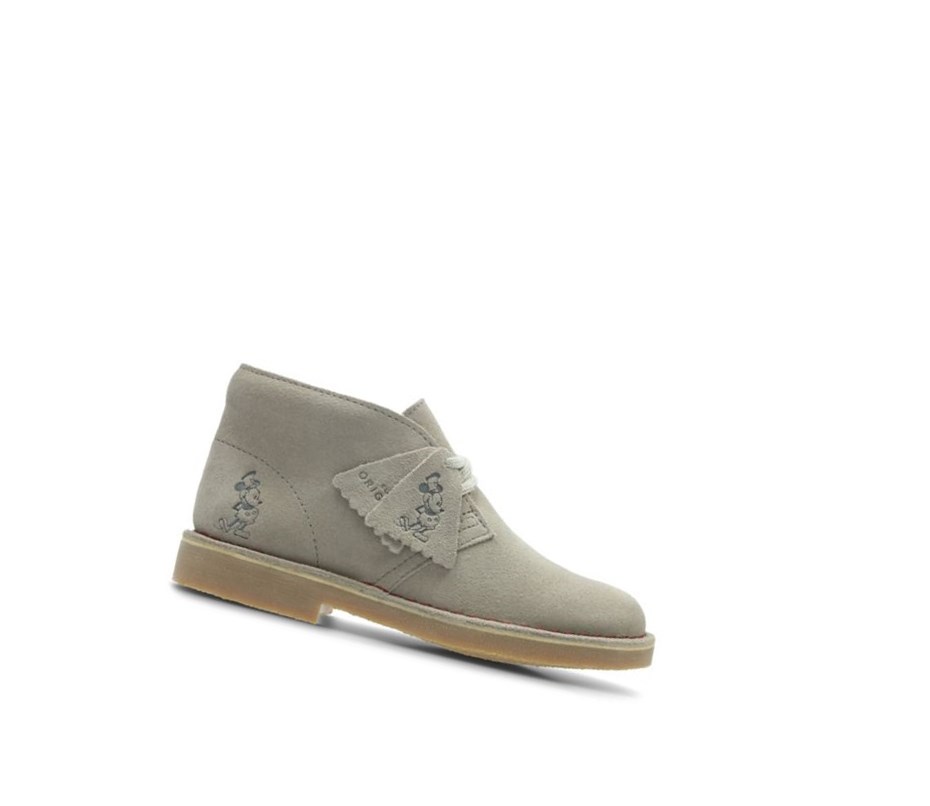 Clarks Iconic Embossed Wildleder Wüstenstiefel Jungen Beige | IBFZ43760