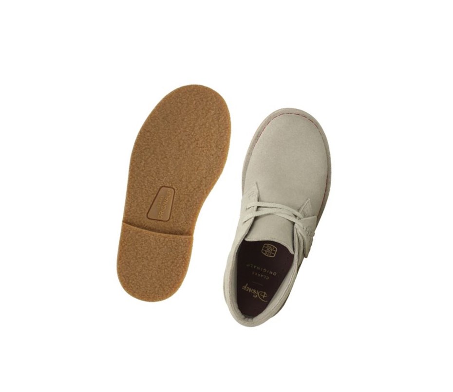Clarks Iconic Embossed Wildleder Wüstenstiefel Mädchen Beige | OQNG71490