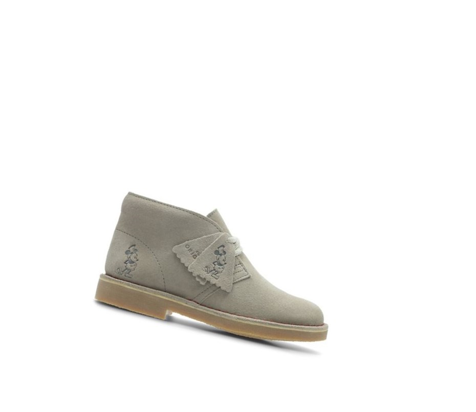 Clarks Iconic Embossed Wildleder Wüstenstiefel Jungen Beige | QWAL91308