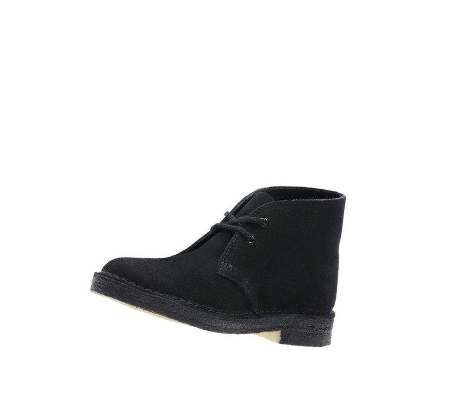 Clarks Iconic Wildleder Wüstenstiefel Damen Schwarz | NPLR61908